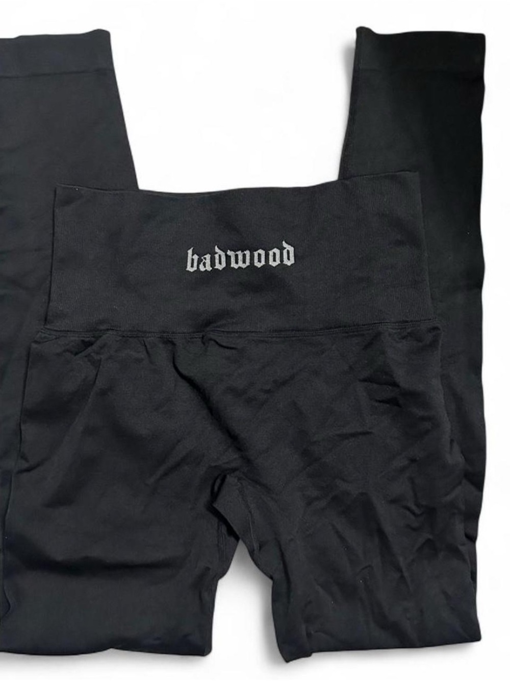 RareBadwood LA Streetwear HardBody activewear line black workout leggings L